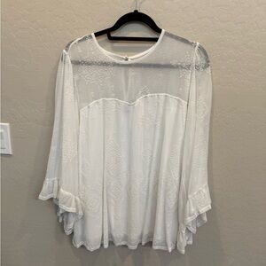 White Torrid top with bell sleeves